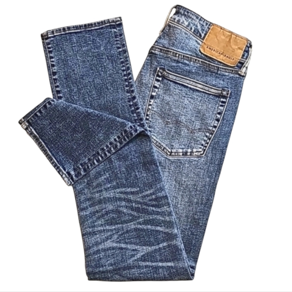 🆕️AEO Slim Straight Vintage AirFlex+ Blue Wash Jeans. Men's Size: W30x32L.